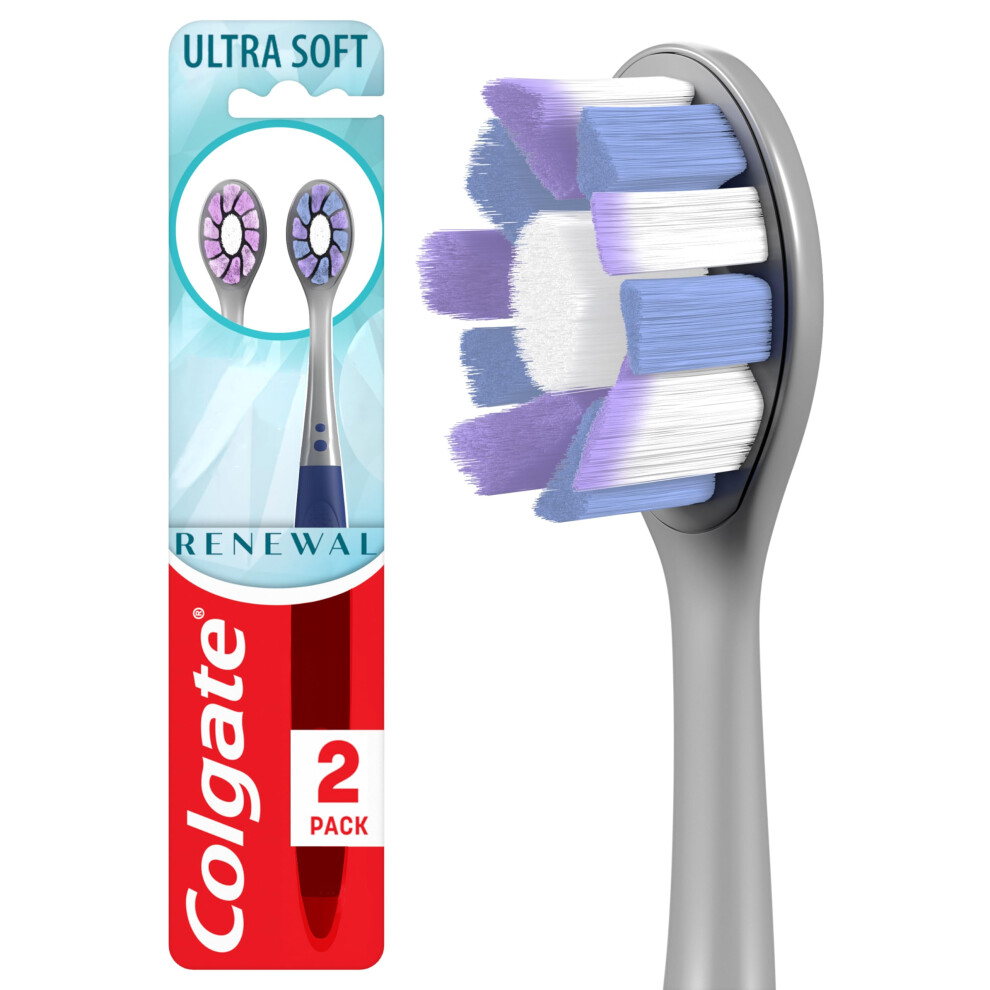 Renewal Manual Toothbrush, 2 Count (Pack of 1), Multicolored