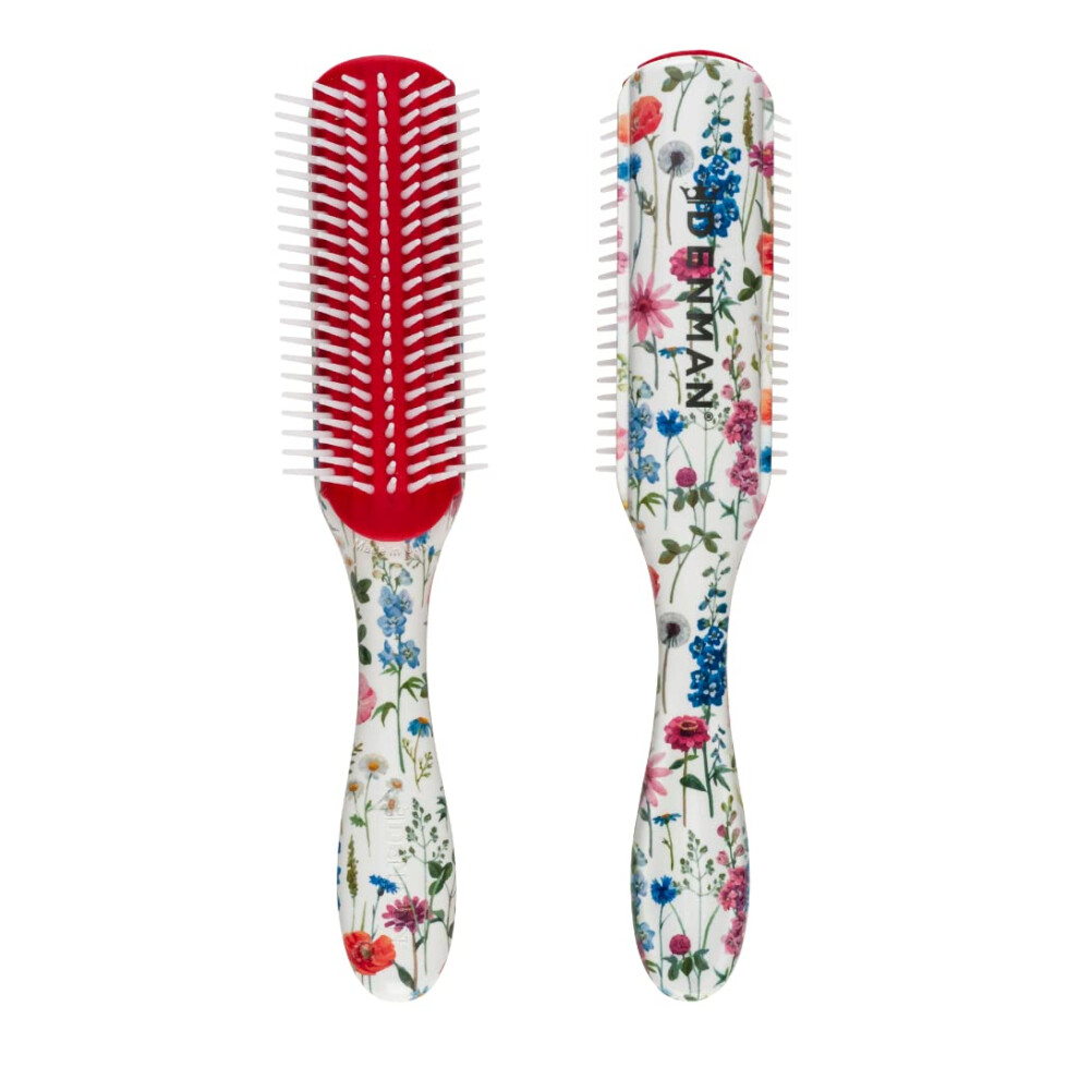 Original Curl Definer & Styler 7 Row Hairbrush for Detangling, Separating, and Defining Curls, Curly Hairbrush - (Wild Flowers) D3