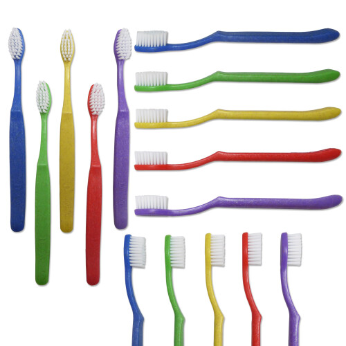 20 Rainbow Kids Toothbrushes ~ Bulk Pack Kids Manual Brushes Individually Packaged
