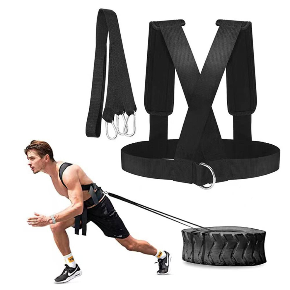 Sled Harness Belt Band Workout Harness Exercise Speed Trainer Vest with Pull Strap Fitness Speed Strength Training Belt for Resistance Training Sports