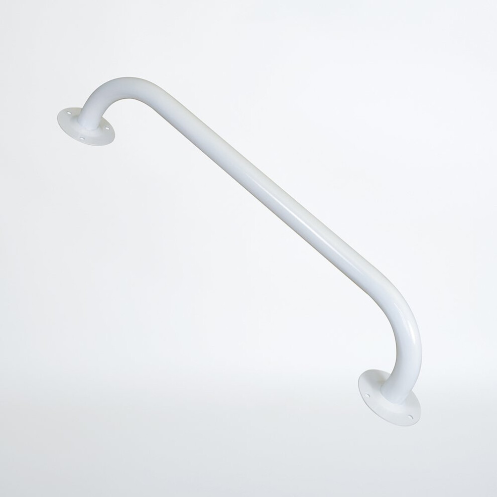 Nrs Healthcare White Round Flange Steel Grab Rail - 455 Mm 18 Inch