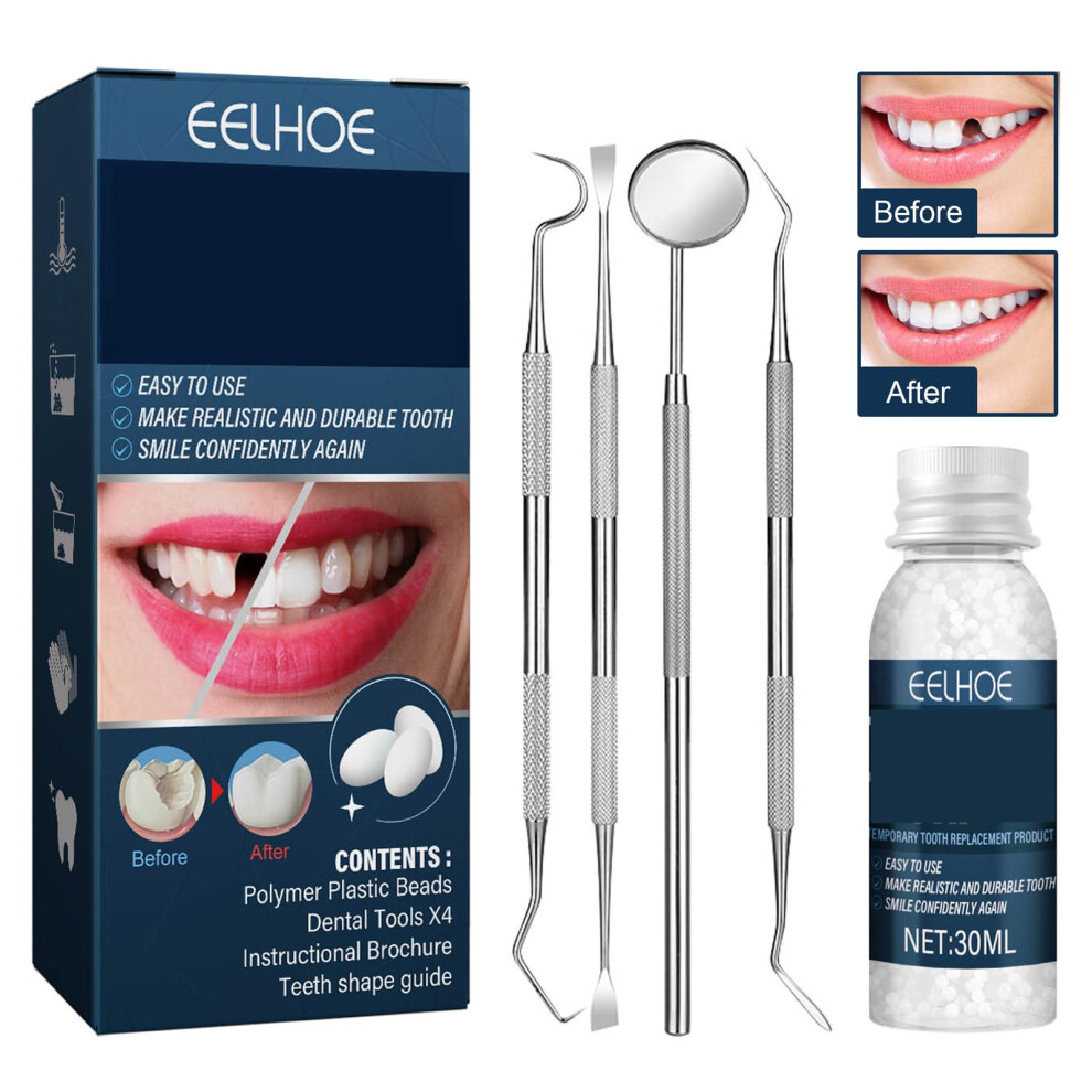 Ceonam Tooth Repair Kit - Temporary Fake Teeth Replacement Kit With Dental Mirror Tools For Temporary Restoration Of Missing & Broken Teeth Replacement