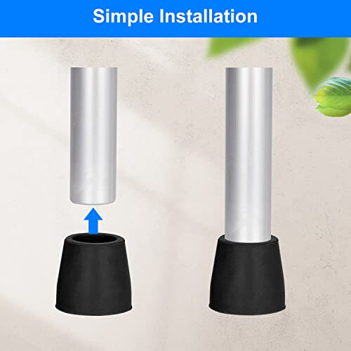 Rubber Ferrules for Zimmer Frames (4 Pcs), 28mm Heavy Duty Replacement Tips for Walkers, Commodes, Shower Chairs, Walking Sticks, Tool Free Rubber 2