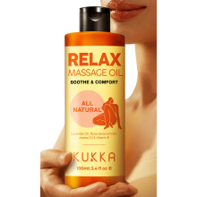 Kukka Relax Olio da massaggio per massoterapia - 100 ml - Olio per tutto il corpo puro e naturale al 100% Riscaldante e rilassante per donne e uo