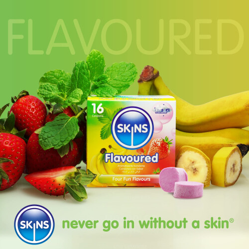 Skins Sexual Health Flavoured Condoms Multipack, 16 Assorted 1