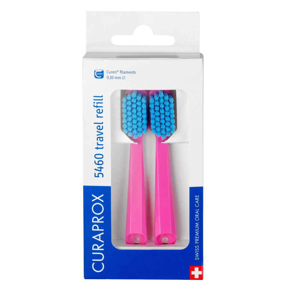 CS 5460, refill for travel toothbrush Travel-Set, pink-blue, 2 pieces