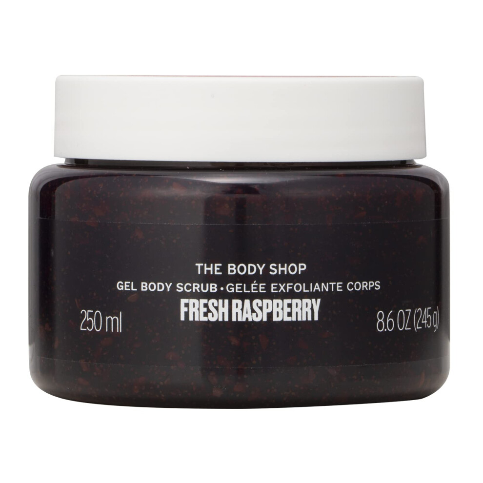 The Body Shop Fresh Raspberry Gel Body Scrub Vegan Fruity, Pulpy Texture Smoothing, Softening Exfoliation 250Ml