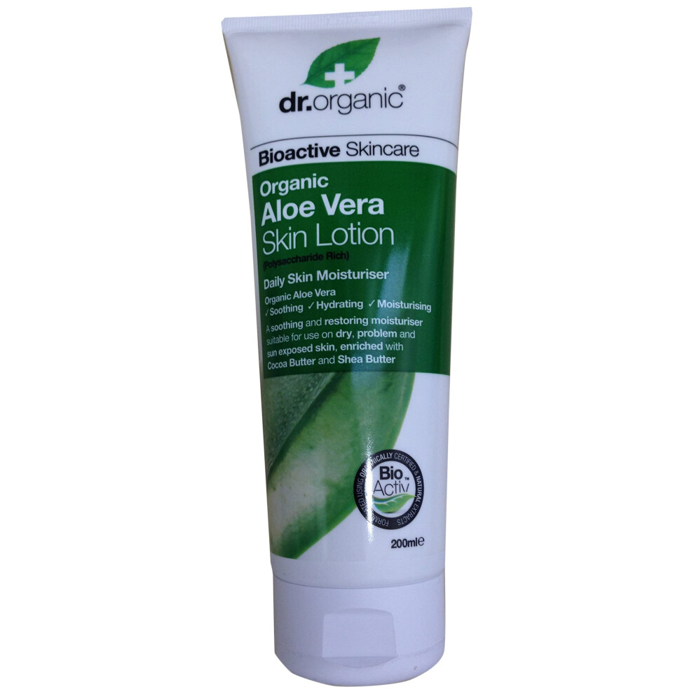 Dr Organic Dr. Organic. Organic Aloe Vera Skin Lotion For Burns, Vitamins Treatment. 200Ml. We Ship Worldwide