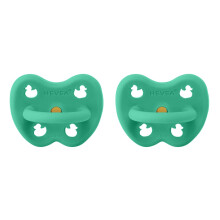 100% Natural Rubber Dummies Round 3-36 Months Two-Pack (Pop of Green)