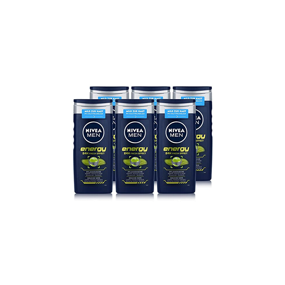 Nivea 6 X "Energy" Shower Gel For Men, 250 Ml