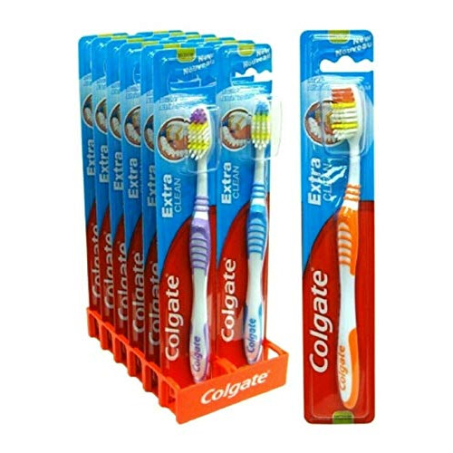 Colgate EXTRA CLEAN medium tooth brush x 12
