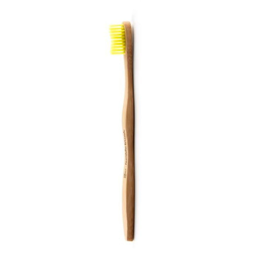 The Humble Co. Yellow Bamboo Toothbrush | Soft Bristles | Biodegradable, Eco-Friendly, Vegan For Your Everyday Oral Care, Dentist Approved (1 Pack)