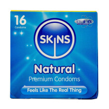 Natural Condoms –Natural Latex Condoms without The Smell, Extra Lubricated to Feel Like The Real Thing – Pack of 16