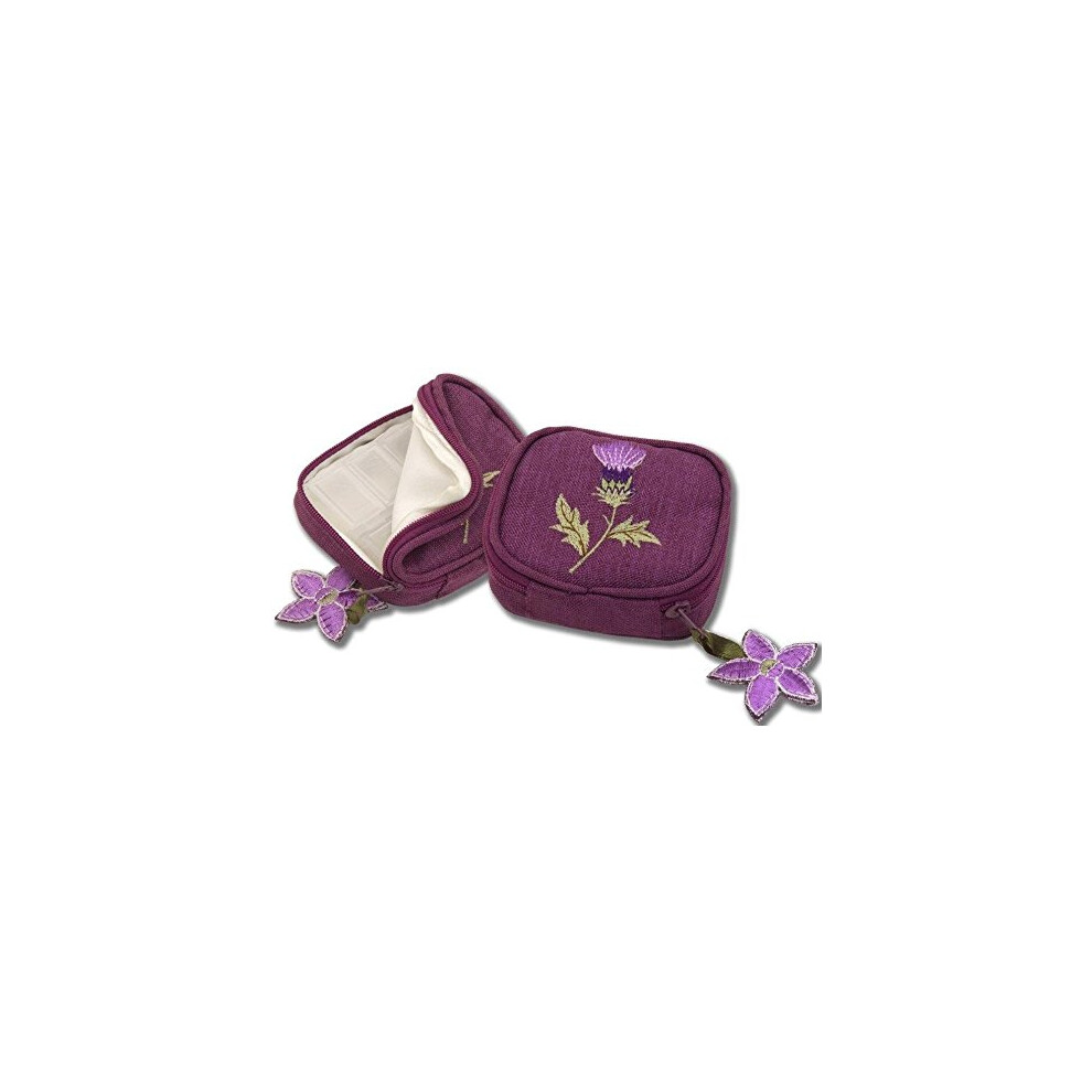 Justina Claire Pill Box Purse In A Glencoe Thistle Design.