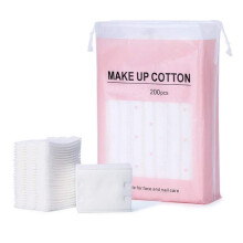 200 Pcs Thick Square Organic Cosmetic Makeup Cotton Pads Facial Soft Cottom Balls for Skin Care Applying Lotion Removing Nail Polish Remover Soft and