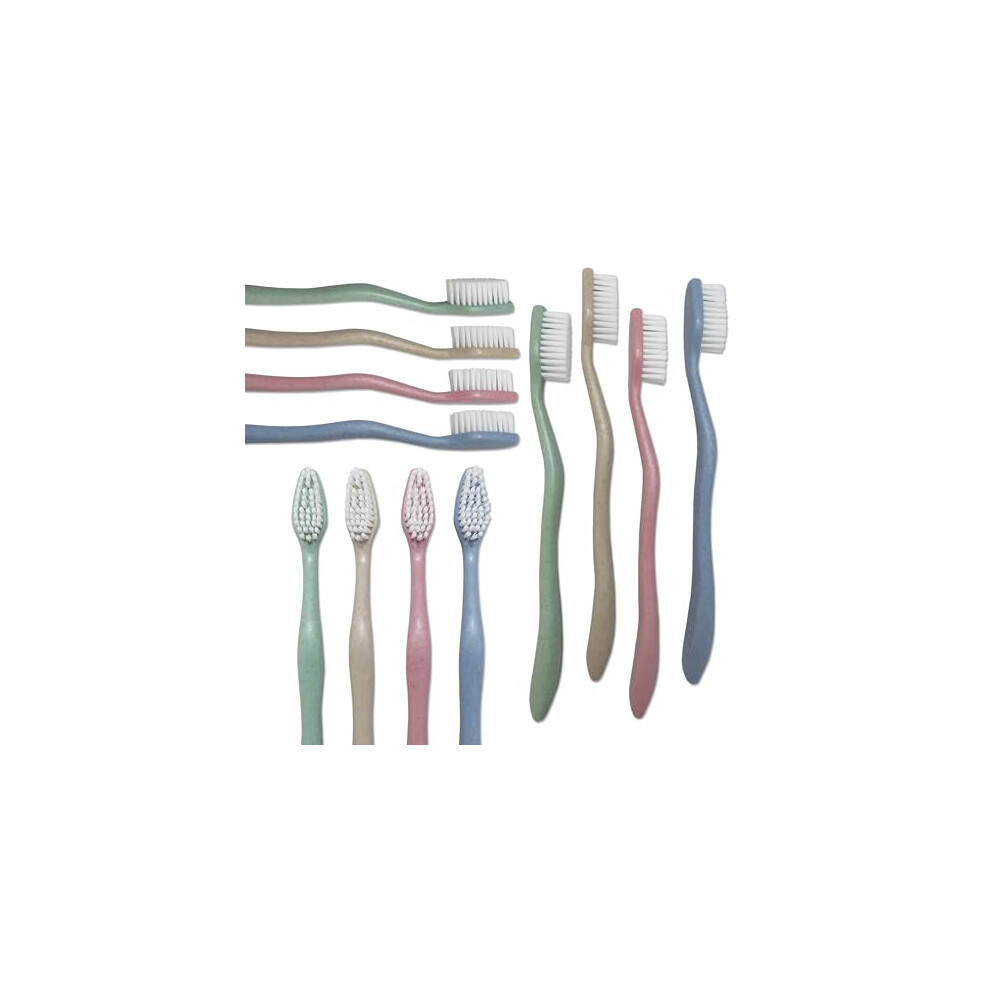 Dental Aesthetics Wheat Straw Adult Toothbrushes ~ Bulk Pack Of 20 Manual Toothbrushes ~ Individually Packaged Wholesale
