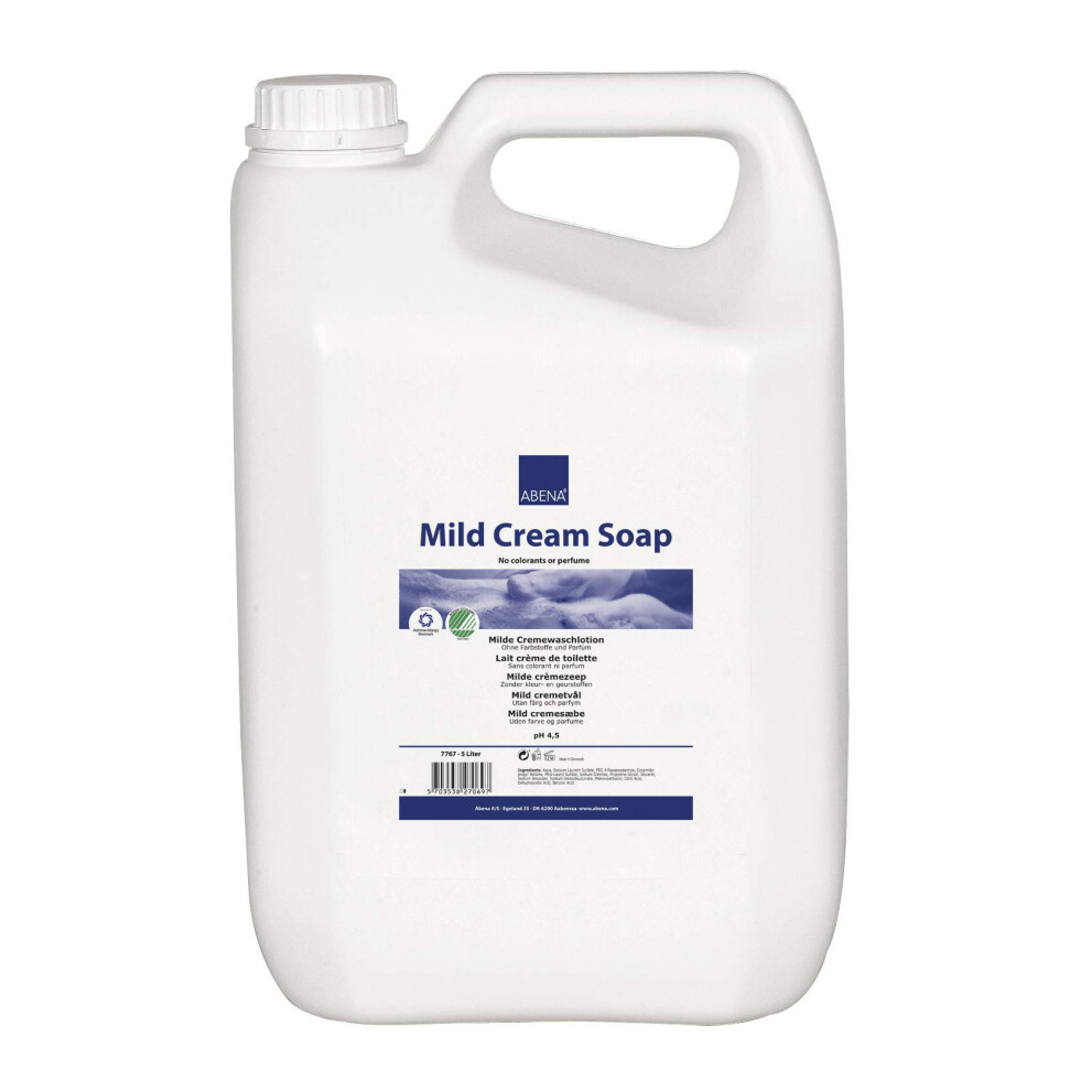 Mild Cream Soap, Colourant and Fragrance Free - 5 Litre