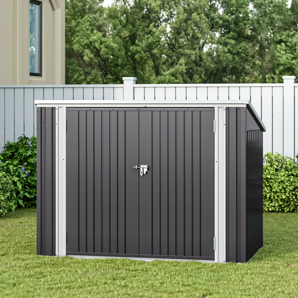 5.5 x 3.5 ft Metal Garden Shed Bin Store Bike Storage with Double Door