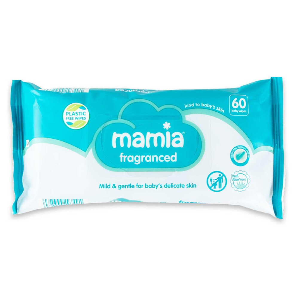 6X Mamia Fragranced Wipes 60 Pack Aldi