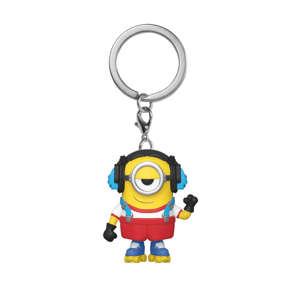 Pop! Keychain: Minions 2- Roller Skating Stuart - Despicable Me: Minions Novelty Keyring - Collectable Mini Figure - Stocking Filler - Gift Idea -