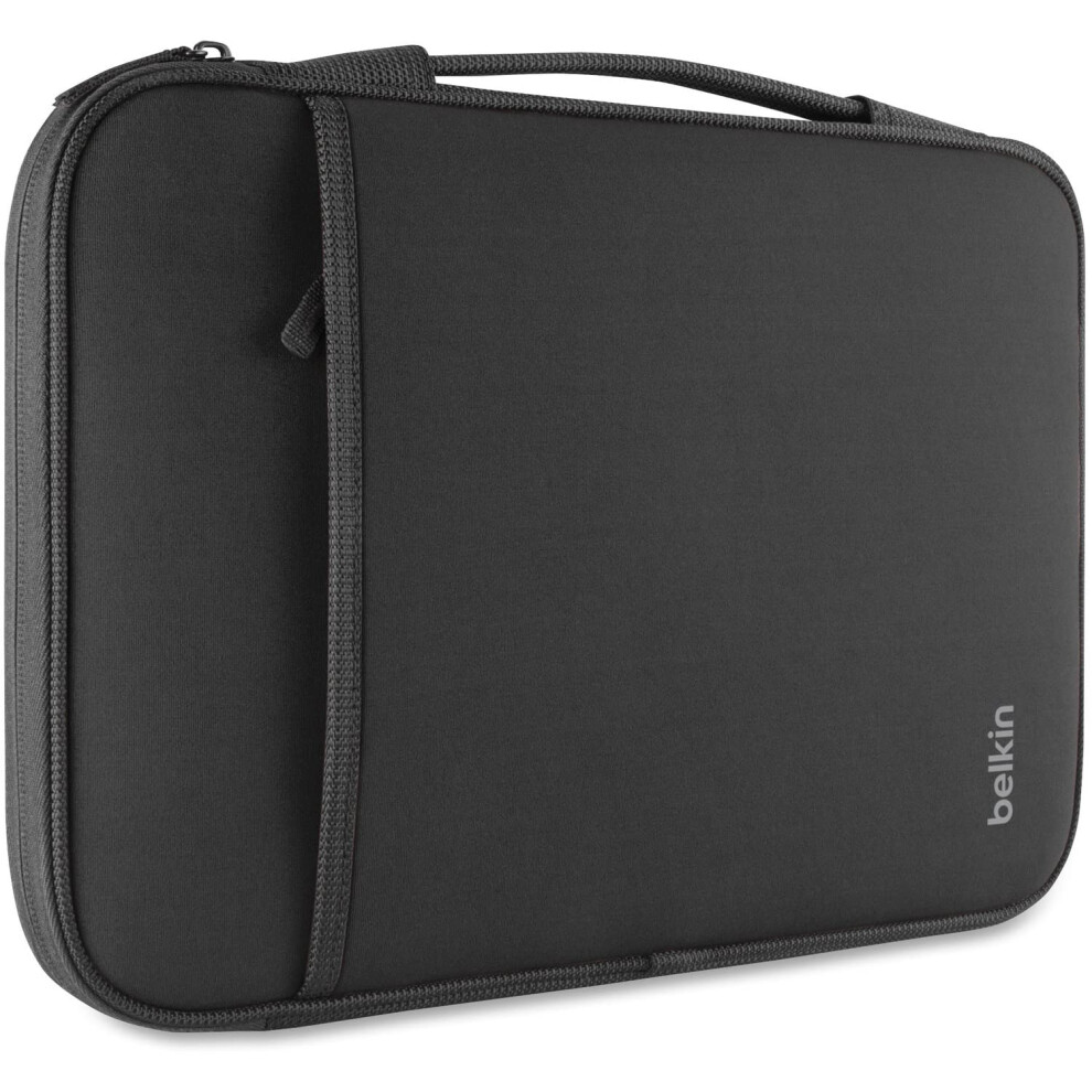 Slim Protective Sleeve with Carry Handle and Zipped Storage for Chromebooks, Netbooks and Laptops Upto 13 inch - Black