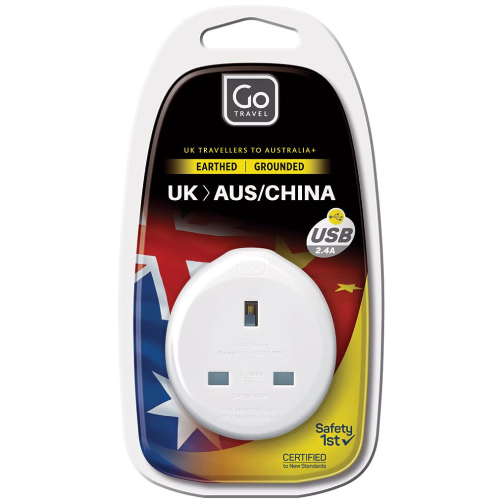 Earthed Uk-Aus Australian Compact China Adaptor Including Usb (Adapter Ref 627) 5016326006270