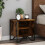 (Smoked Oak) 2 Bedside Cabinets with Shelves Storage Side Table 11