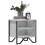 (Grey Sonoma) 2 Bedside Cabinets with Shelves Storage Side Table 3