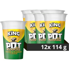 Pot Noodle Chicken & Mushroom King Pot Noodle instant vegetarian snack quick to make noodles 12x 114 g