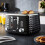 GEEPAS (Black) Geepas Electric Kettle, Toaster & Microwave Set 4