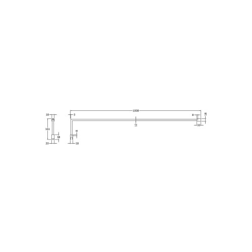 Balterley Wetroom Accessories Screen Support Bar Kit - Brushed Brass 2