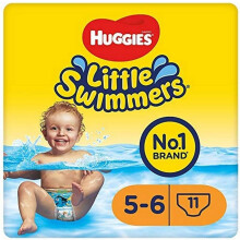 Huggies Little Swimmers, Swim Nappies, Size 5-6 - 33 Pants - Maximum Protection Swimming Nappies with Leak Guards - All-Round Stretchy Waistband