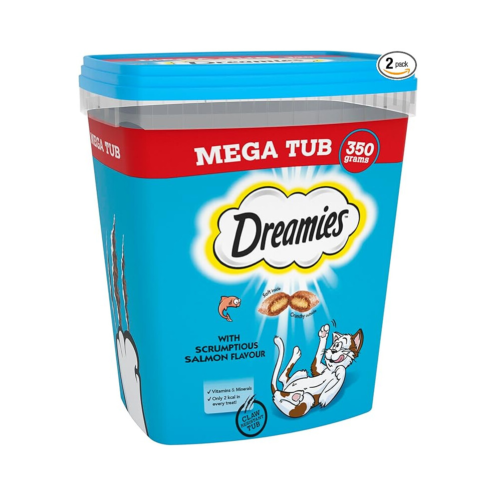 Dreamies Cat Treats, Tasty Snacks with Delicious Salmon Flavour, Pack of 2 (2 x 350 g)-image-OPC-PF962QV-NEW