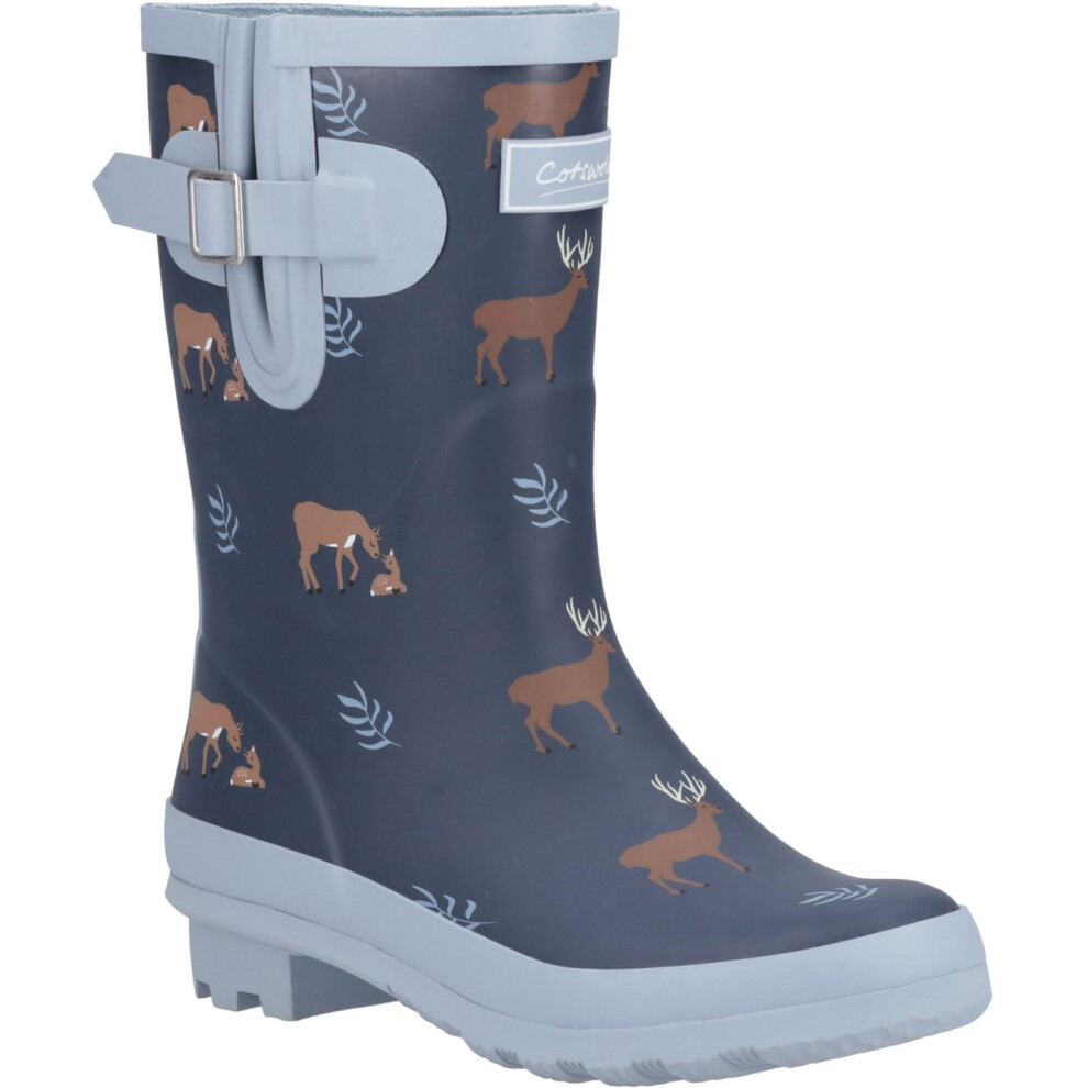 (8 UK, Navy) Cotswold Womens/Ladies Woodland Deer Mid Cut Wellington Boots