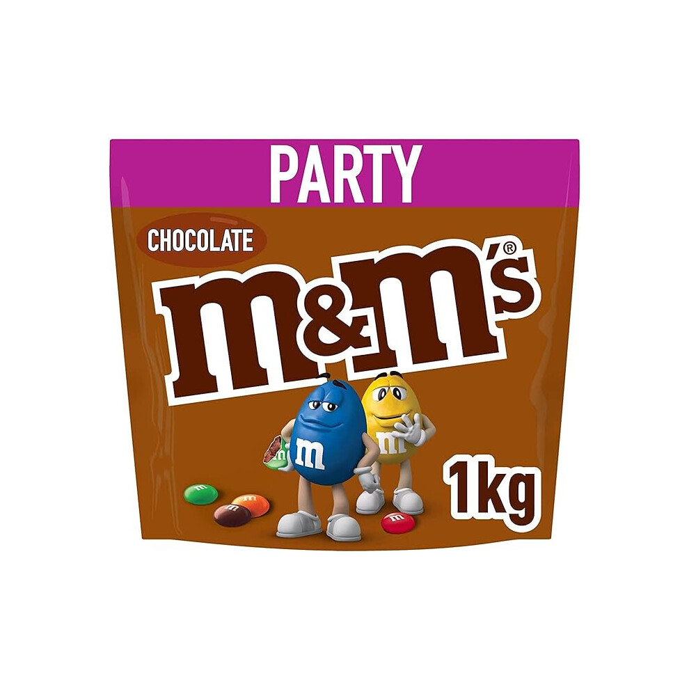 M&M'S Milk Chocolate Party Bulk Bag, Chocolate Gift & Movie Night Snacks, 1kg