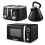 GEEPAS (Black) GEEPAS Electric Kettle, Toaster & Microwave  Set 1