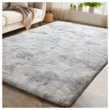 (120X170, SILVER-GREY) Large Rugs Fluffy Shaggy Runner Floor Mats Carpets