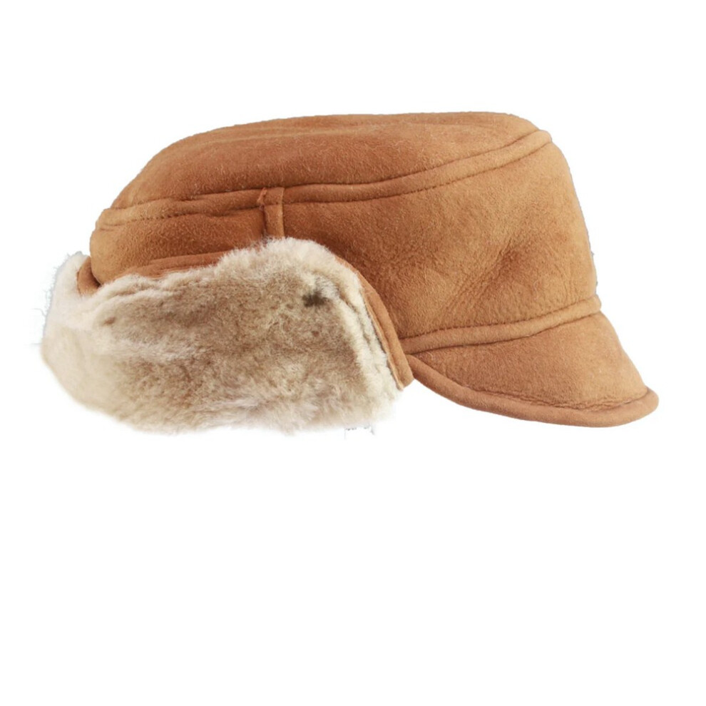 (M, Spice) Eastern Counties Leather Mens Caxton Sheepskin Aviator Trapper Hat