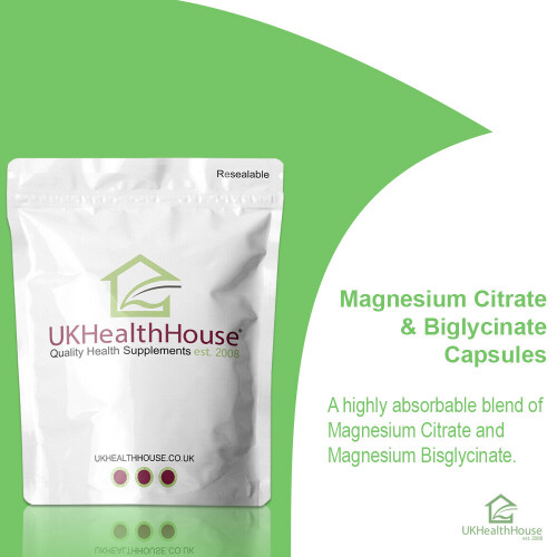 (60 caps) Magnesium Citrate & Glycinate 850mg 2