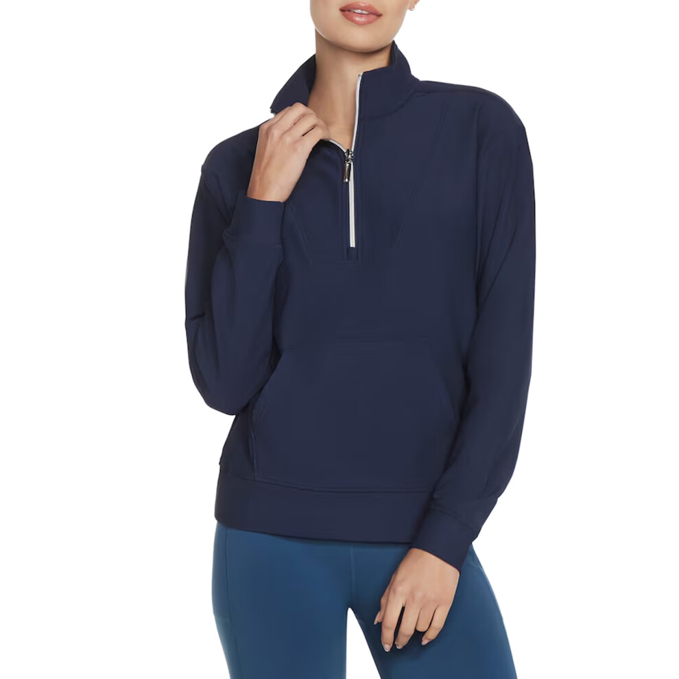 (S, Navy) Skechers Womens/Ladies GoLuxe Quarter Zip Pullover