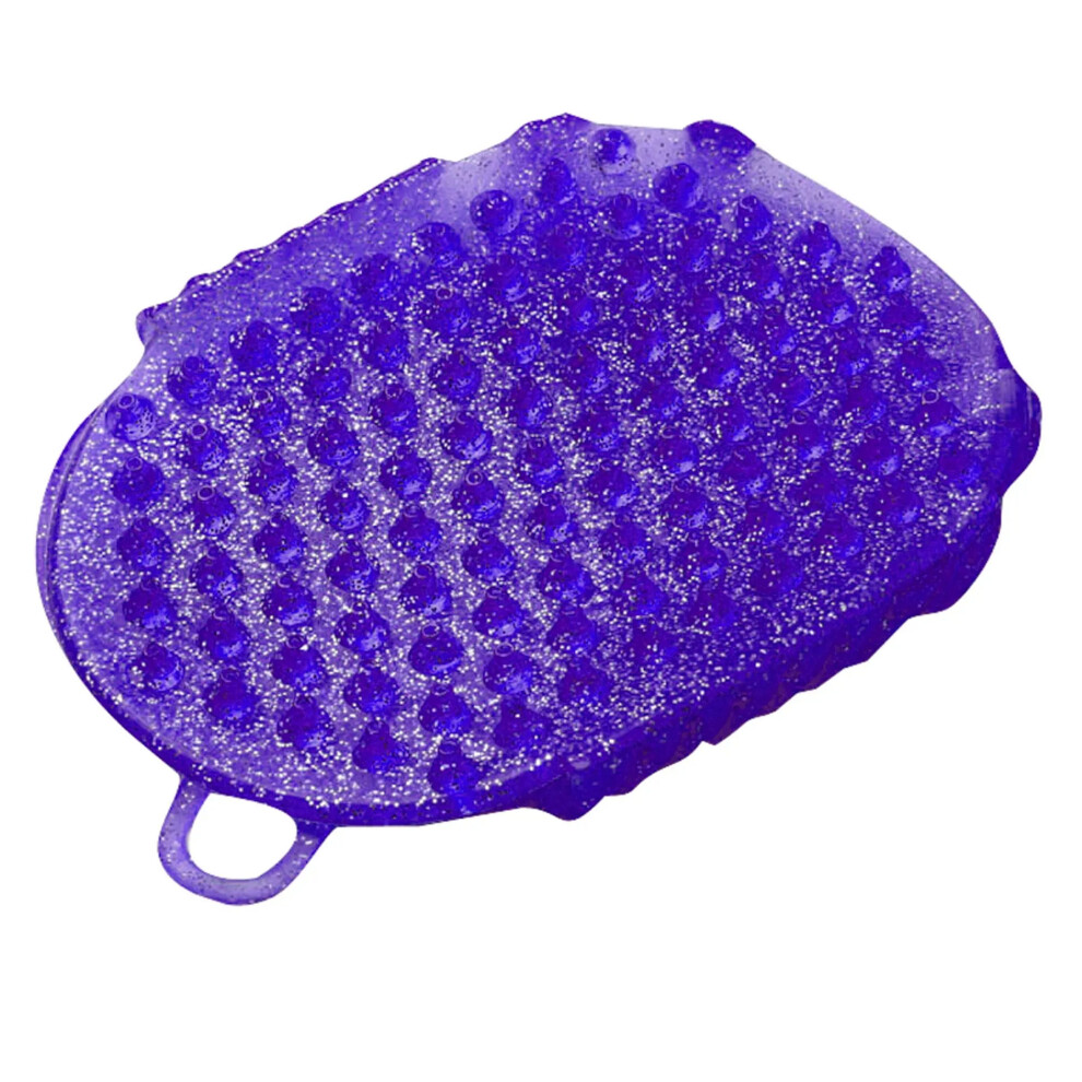 (One Size, Purple) Roma Glitter Double Sided Horse Massage Mitt