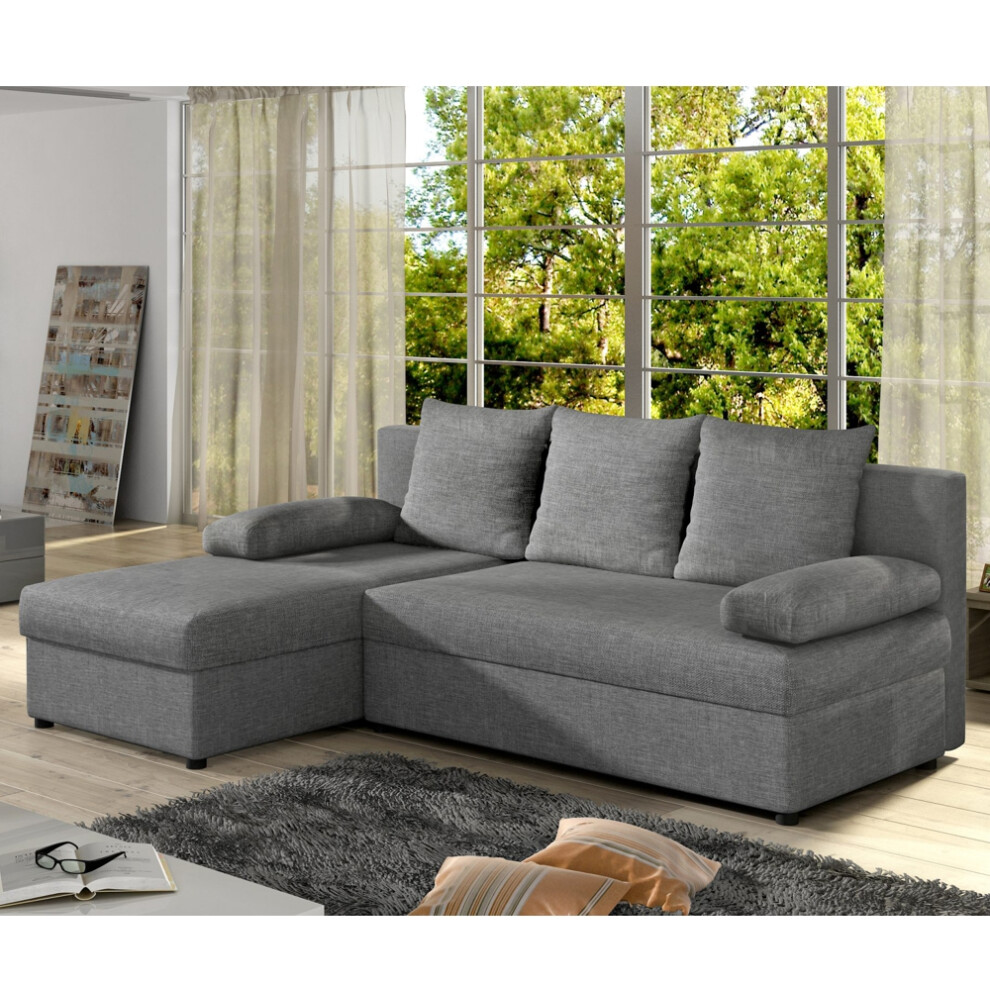 (Grey) Corner Sofa Bed DAKO GINA with Storage