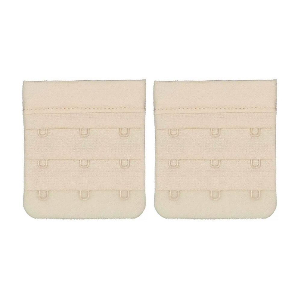 2x Triumph 3 Hook Bra Extender Extension Band Fastener Clip On Strap Beige-image-OPC-PF96CXK-NEW