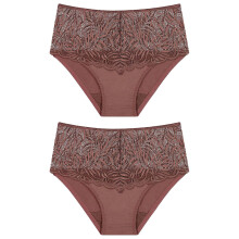 (10) 2x Triumph Essential Lace Maxi Womens Underwear Panties Full Briefs Cacao Brown Undies Lingerie