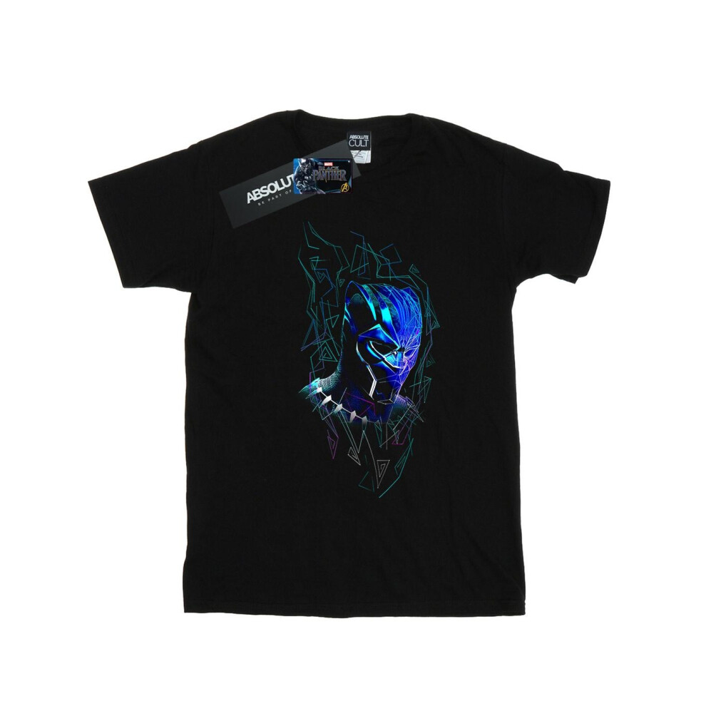 Black Panther Neon Mask Cotton T-Shirt