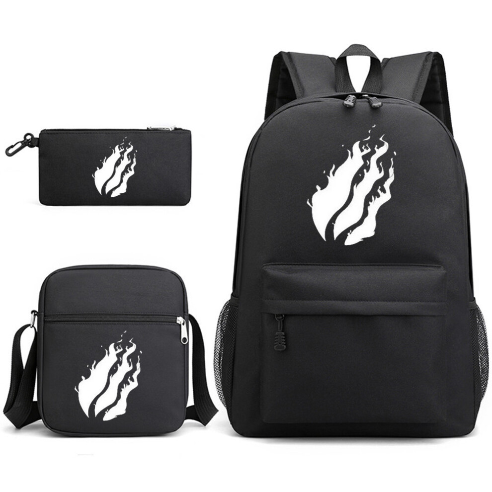 (Black B) Prestonplayz School Bag Backpack Three-Piece Set