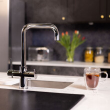 (Polished Chrome) flöde tre | 3 in 1 Instant Boiling Tap | Full Kit