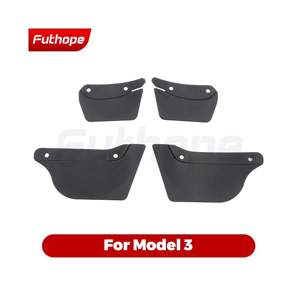 (21-23 Model 3) Futhope 4Pcs Tpe Mudflaps For Tesla Model 3 Model Y 2020~2023 Mud Flaps 9486291564130