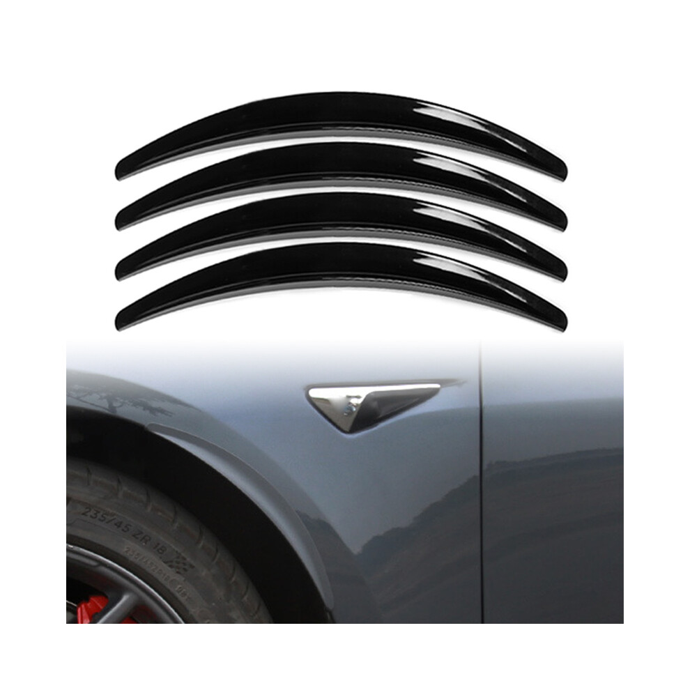 (Black) 4Pcs/Set Car Wheel Eyebrow Arch Trim Side Fender Flare Strip For Tesla Black 9486291565298