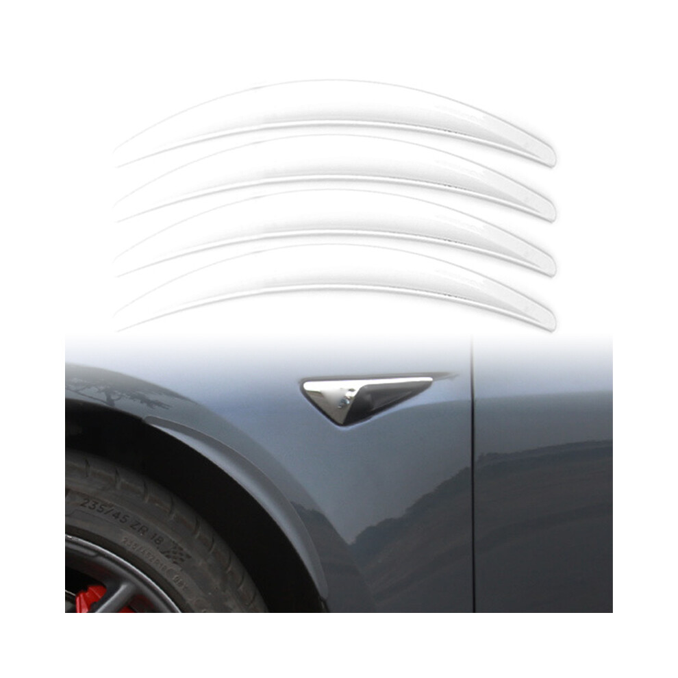 (White) 4Pcs/Set Car Wheel Eyebrow Arch Trim Side Fender Flare Strip For Tesla White 9486291565342
